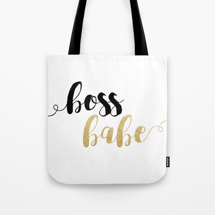 Boss Babe | Gold Glitter Tote Bag