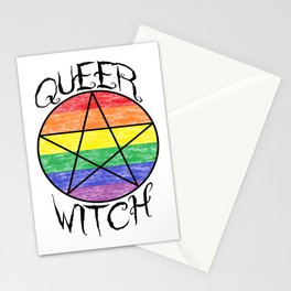 Queer Witch Rainbow Pentacle Stationery Cards