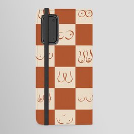Terracotta Check Boobies Android Wallet Case