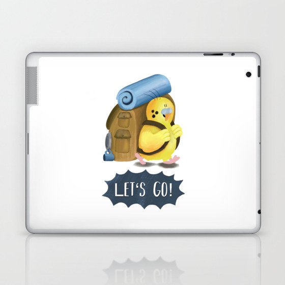 Let's Go! Cute Motivational Quote for Hiking Lovers Laptop & iPad Skin