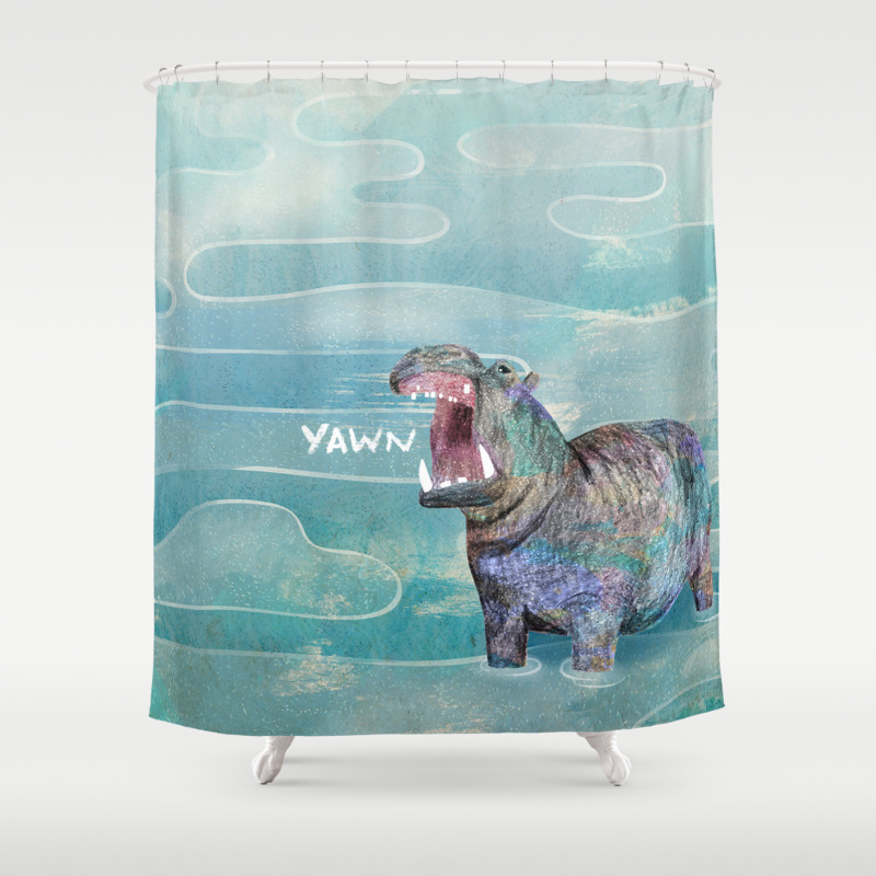 A Sleepy Hippo Shower Curtain By Martinascott Society6