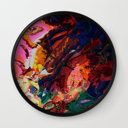 Broken Ages Wall Clock | Earthy, Oil, Texture, Colorwave, Abstract, Distortion, Digital, Colorful, Flow, Distort 