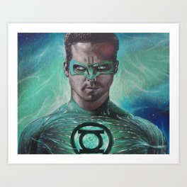 Green Lantern  Art Print | Landscape, Movies & TV, Mixed Media, People 
