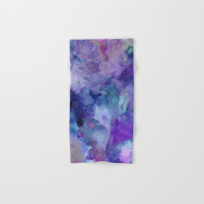 Abstract Colorful Purple Watercolor Hand & Bath Towel