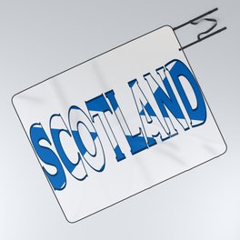 Scotland Font with Scottish Flag Picnic Blanket