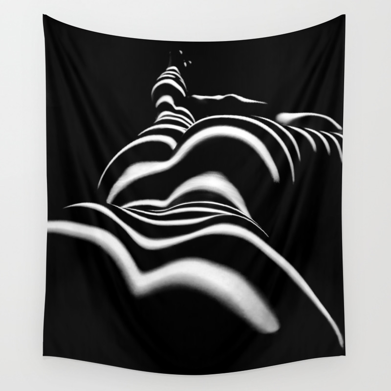 2070-AK B&W Fine Art Nude Woman Zebra Stripes Abstract Print Photograph by Maher 