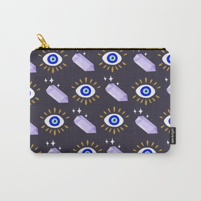 Amethyst and Evil Eye Carry-All Pouch