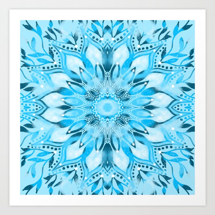 Ice Blue Petals Art Print