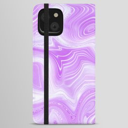 Aesthetic Soft Lilac Crystal Marble iPhone Wallet Case