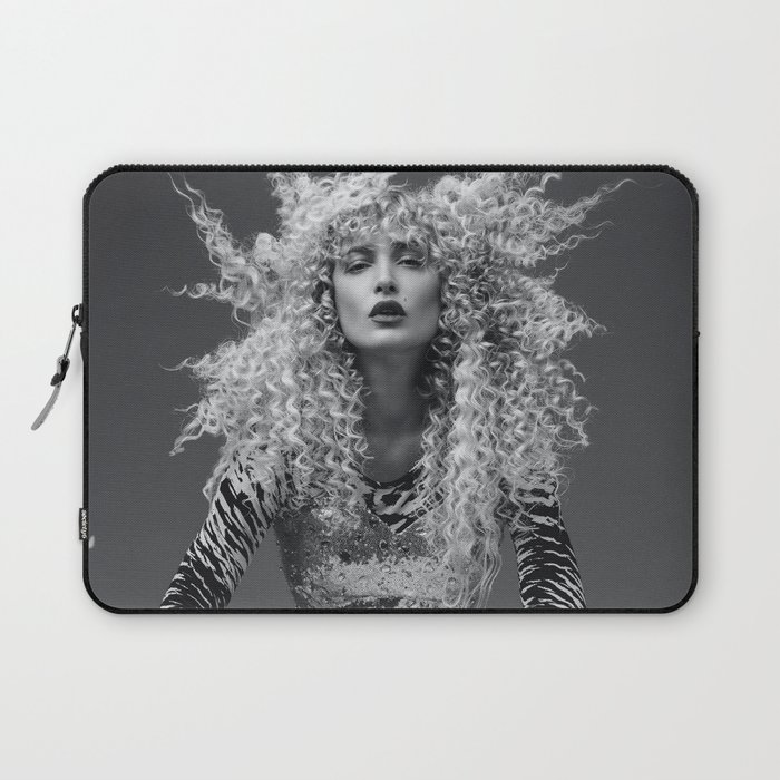 Goldilocks and the three makeup artists female fashion & glamour beautiful blond curls black and white photography - photograph - photographs Laptop Sleeve
