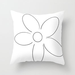 Daisy black and white Throw Pillow
