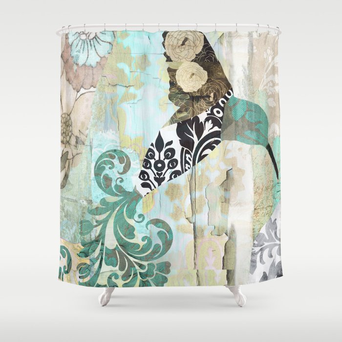 Hummingbird Batik II Shower Curtain