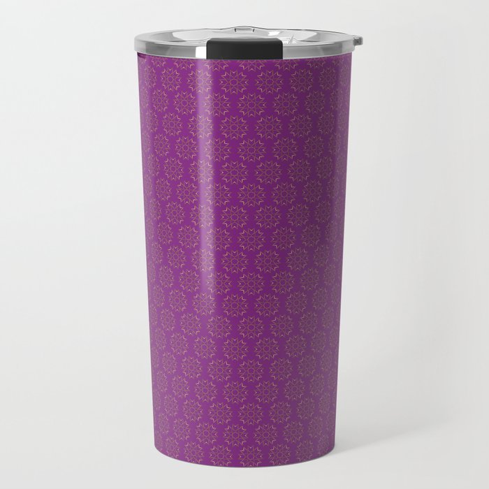 Marrakesh Gold Pattern (1) With Purple Color  Travel Mug