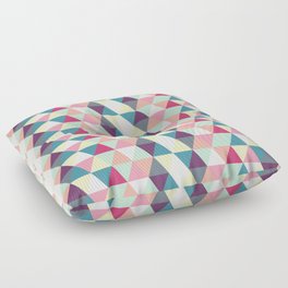 Colorful Triangle and diamond pattern Bright summer time Floor Pillow