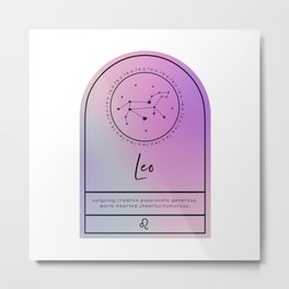 Leo Zodiac | Iridescent Arches Metal Print