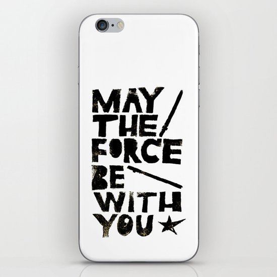 May the Force be with You - Linocut Star Wars Movie Poster iPhone & iPod Skin