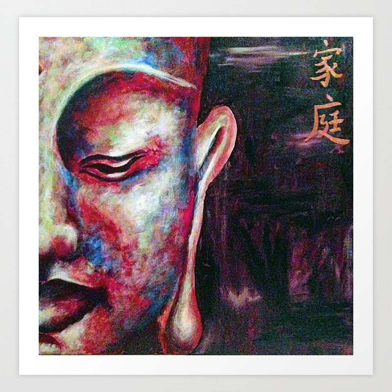 Half Buddha Face Art Print By Aammeelliia Society6
