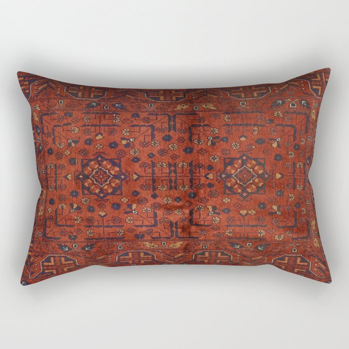 Traditional Vintage Moroccan Rug Design E13 Rectangular Pillow