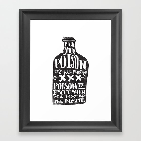 PICK YOUR POISON - REVERSE Framed Art Print