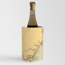 Old York Beach ME Map (1894) Vintage Coastal Southern Maine Atlas Wine Chiller