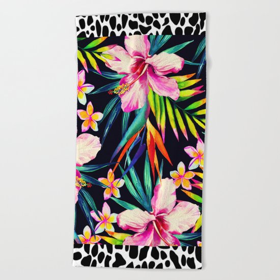 tropical wild 2 Beach Towel