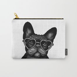 French bulldog portrait in glasses Carry-All Pouch