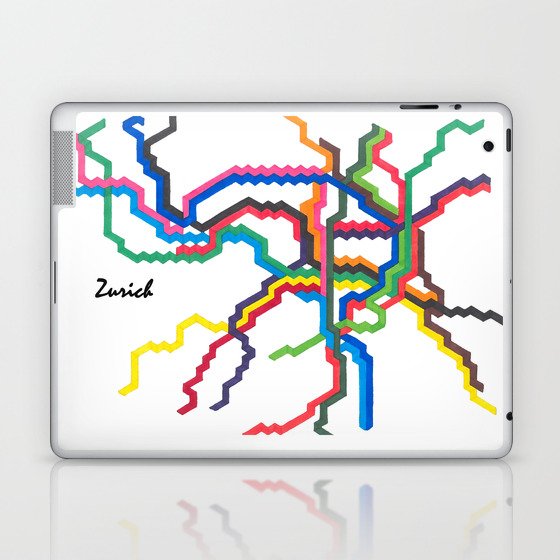 Zurich Metro Map Laptop & iPad Skin