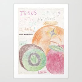 Jesus provides Art Print | Fruits, Drawing, Colored Pencil 