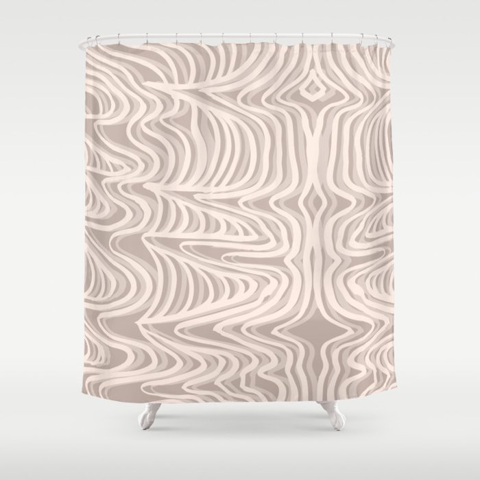 neutral squiggles Shower Curtain