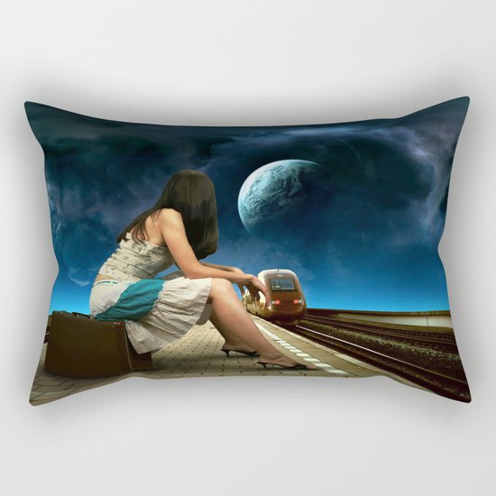 Midnight Train Rectangular Pillow