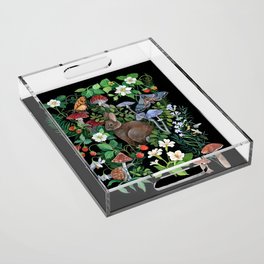Rabbit and Strawberry Garden Acrylic Tray