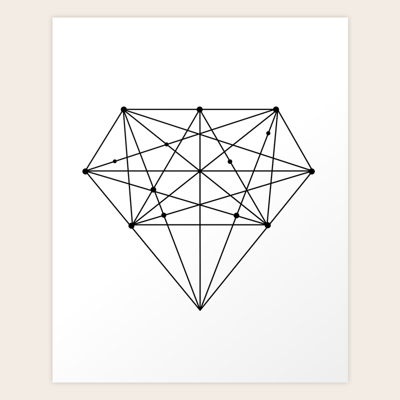 Geometric Diamond Black White Poster Design Lowpoly Fashion Home Decor Canvas Wall Art Art Print By Themotivatedtype Society6