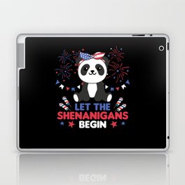 Happy 4th Cute Panda With Fireworks America Laptop Skin