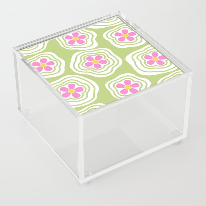 Y2K Flower Power // Lime Acrylic Box