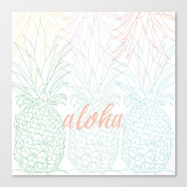 aloha pineapple sketch Canvas Print