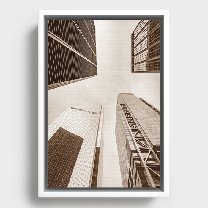 NYC Sepia Architecture Framed Canvas