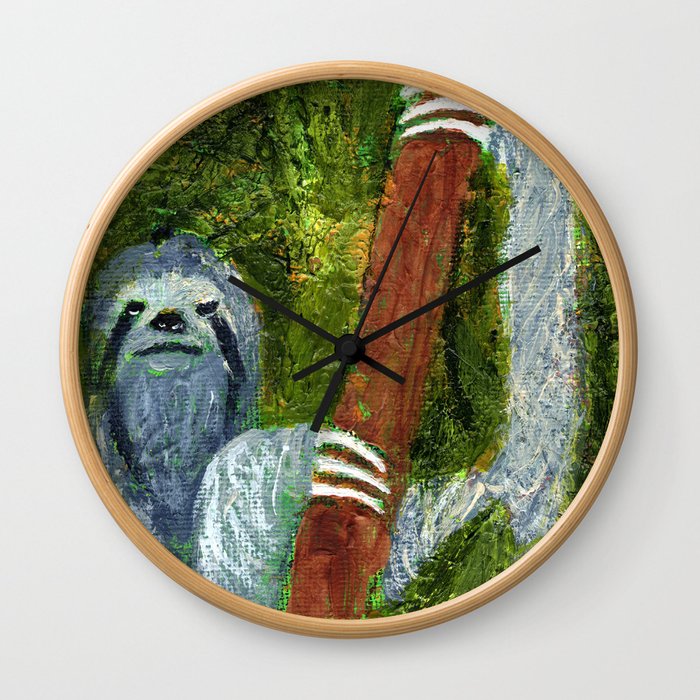 Resting Sloth Wall Clock