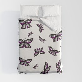 Fly With Pride: Asexual Flag Butterfly Duvet Cover