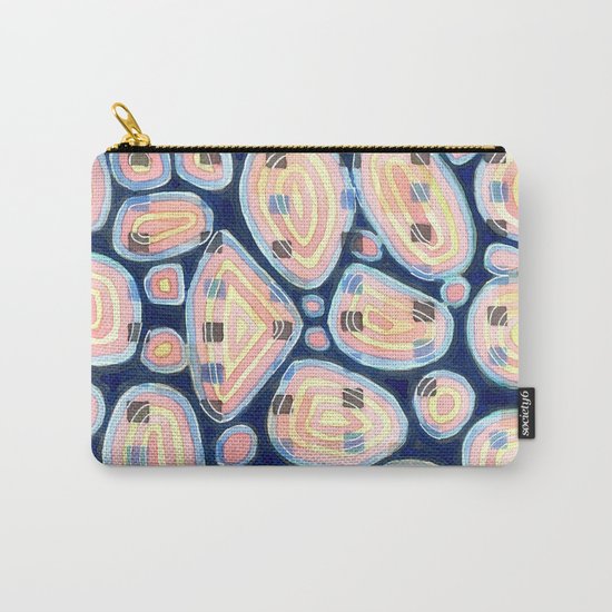 Woven Squares and Round Shapes Pattern Carry-All Pouch