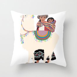 llama mama Throw Pillow