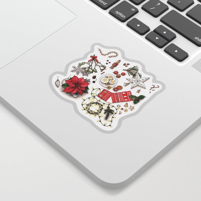 holiday collection - red & gold Sticker