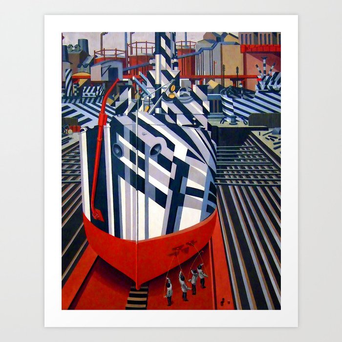 Edward Wadsworth Dazzle Ships at Liverpool Art Print