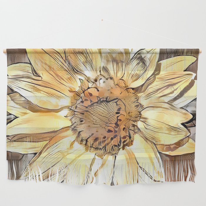 Watercolor Glossy Sunflower Elegant Collection Wall Hanging