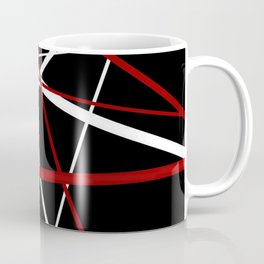 Red and White Stripes on A Black Background Coffee Mug