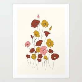 Colorful Poppy Flowers Art Print