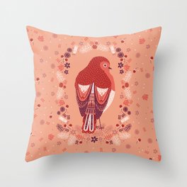 Petite Robin Red Breast Throw Pillow