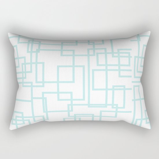 Geometric abstract pattern - light aqua Rectangular Pillow