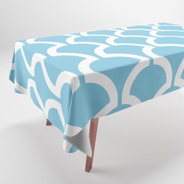 Classic Fan or Scallop Pattern 477 Light Blue Tablecloth