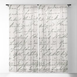 Green manuscript Sheer Curtain