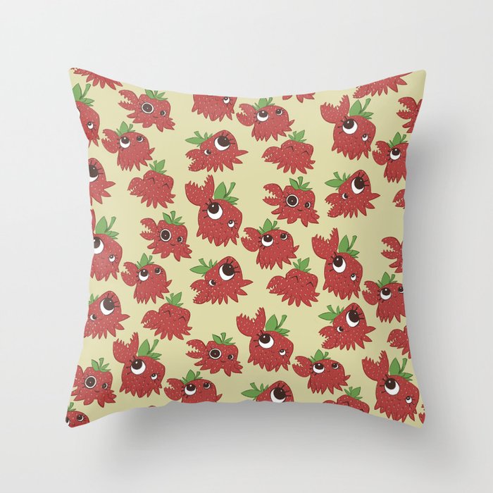 Clawberry All-Over Throw Pillow